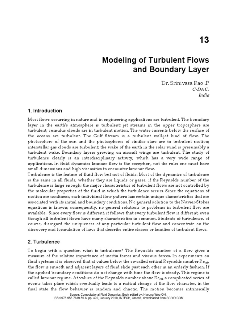 Turbulent Flow and Boundary Layer Analysis | PDF | Turbulence | Fluid ...