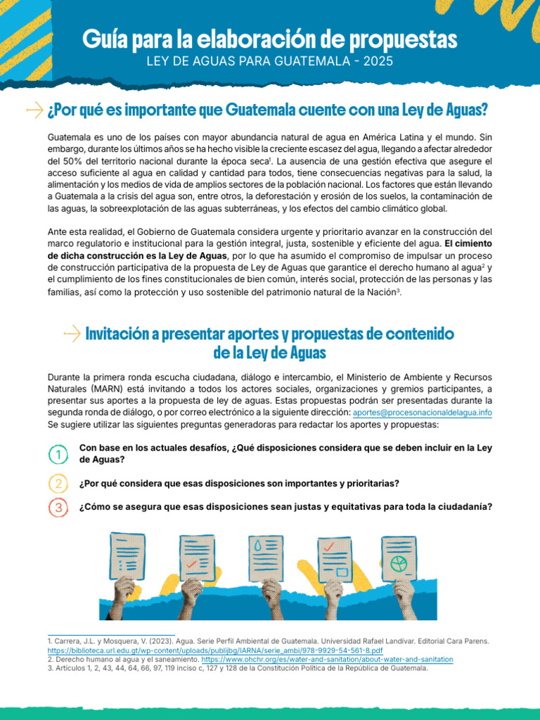 Ley de Aguas en Guatemala: Propuestas y Retos | PDF | Agua | Guatemala