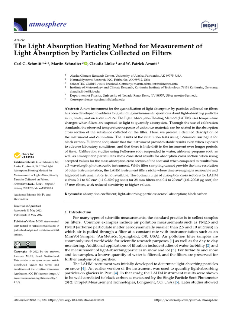 Light Absorption Measurement Method | PDF | Particulates | Optical Filter