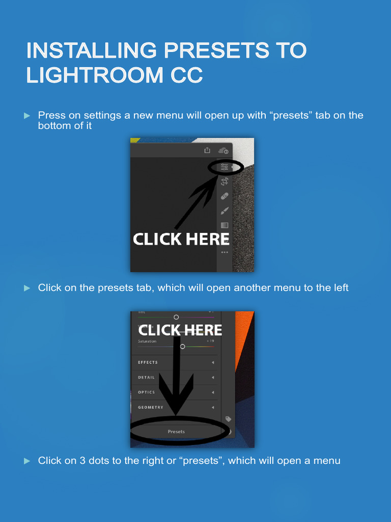 Importing Presets in Lightroom CC PDF