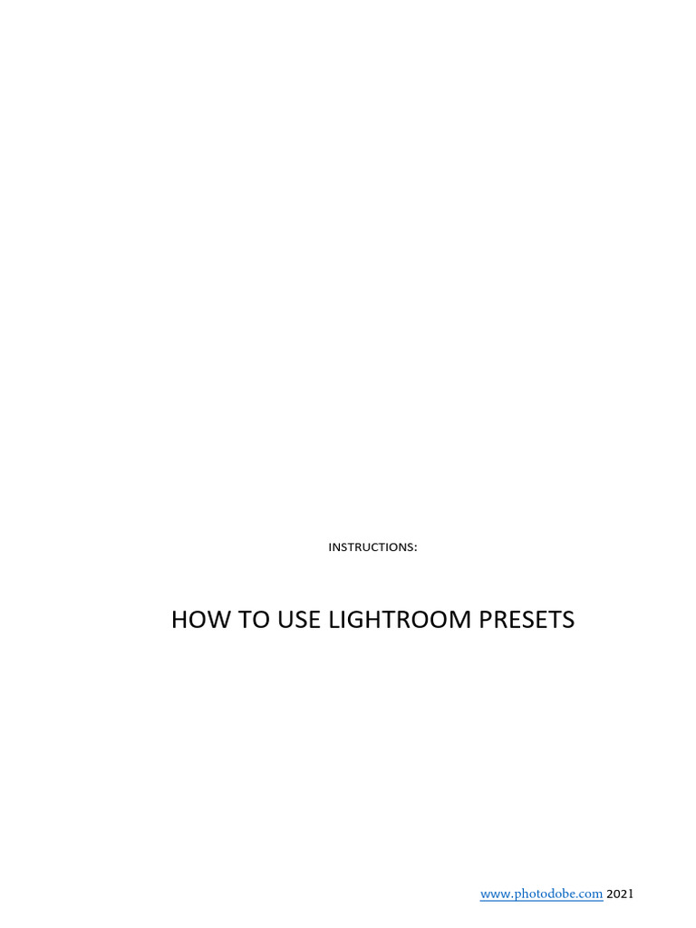 PRE 2018 OLD VERSION Lightroom Instructions PDF