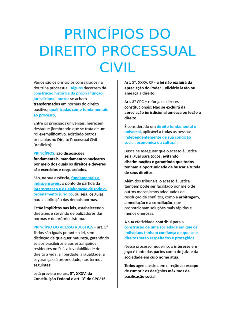 Princípios do Direito Processual Civil | PDF | Jurisdição | Processo civil