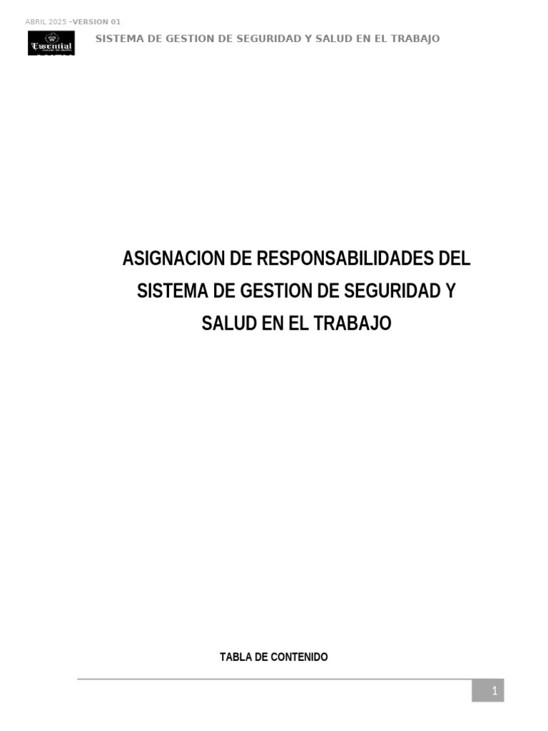 Responsabilidades en el SG-SST | PDF | Seguridad y salud ocupacional ...