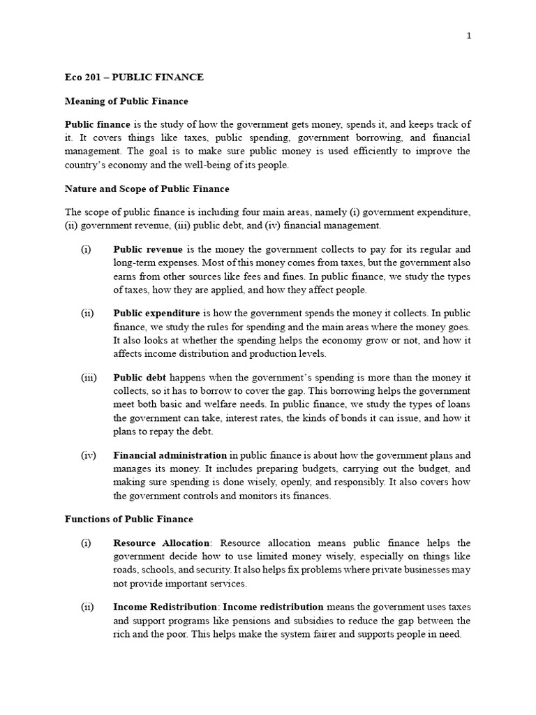 Public Finance Overview and Taxation | PDF | Taxes | Public Finance