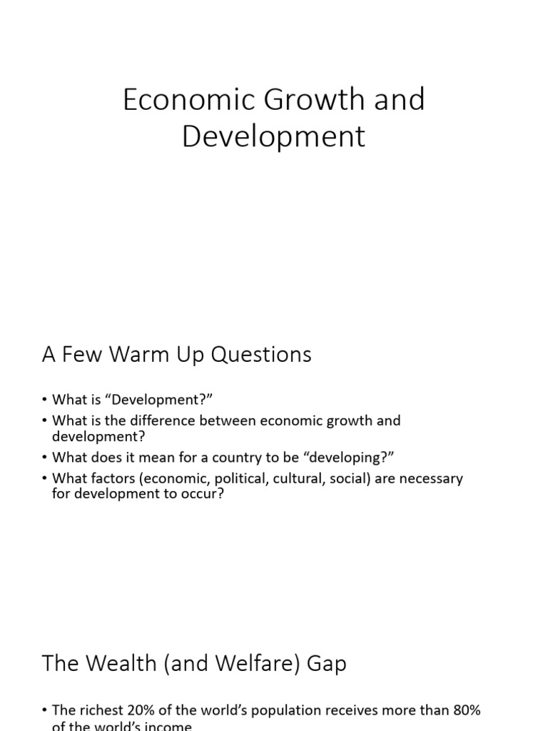 Understanding Economic Growth & Development | PDF | Cost Of Living ...