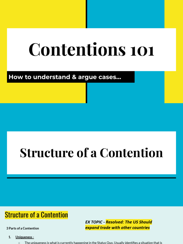 Understanding Contentions in Debate | PDF | Economies | International ...