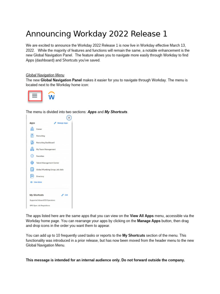 Announcing Workday 2022R1 - Homepage Announcement | PDF