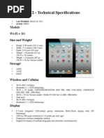 Pad 2 - Technical Specifications