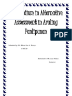 Compendium in Alternative Assessment in Araling Panlipunan: Submitted By: Ms. Rhona Vee A. Betoya 3-BSE-D