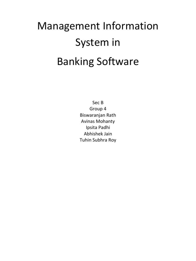 MIS in Banking Software Overview | PDF | Decision Support System | Banks