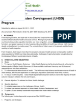 Department of Health - Urban Health System Development (UHSD) Program - 2011-12-19