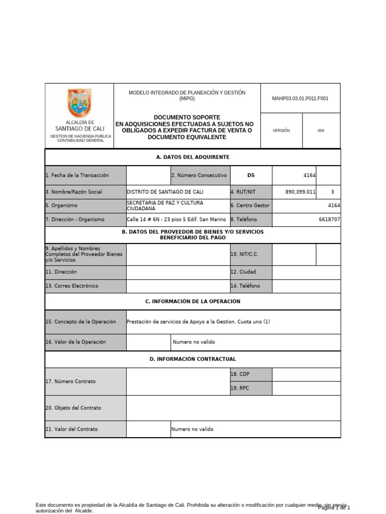 Documento Soporte en Adquisiciones Efectuadas A Sujetos No Obligados A ...