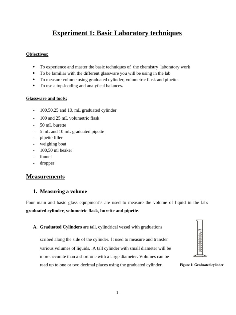 Mastering Basic Lab Techniques | PDF | Volume