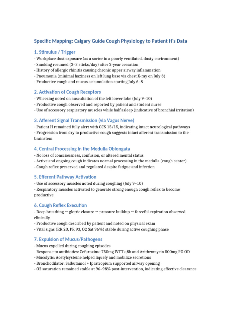 Calgary Cough Physiology Case Study | PDF