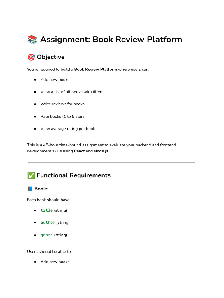 Book Review Platform Development Guide | PDF | Systems Architecture ...