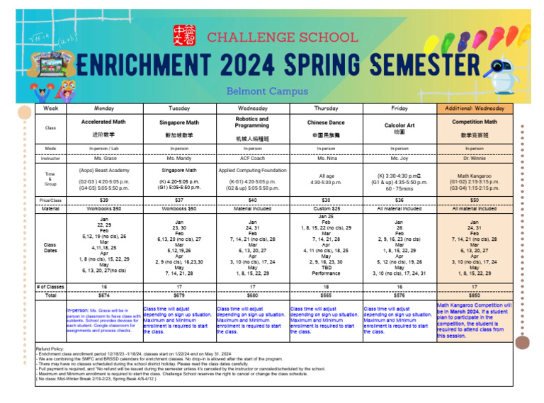 School Belmont+Spring+24+ | PDF