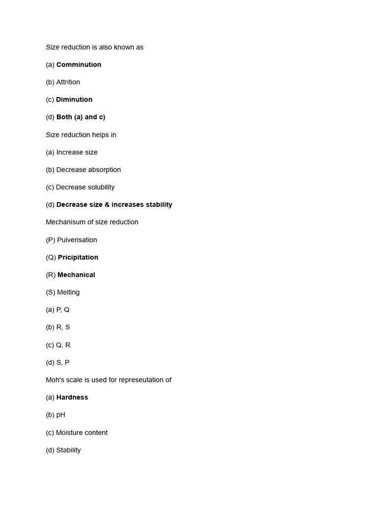 Size Reduction Techniques and Principles | PDF | Mill (Grinding ...