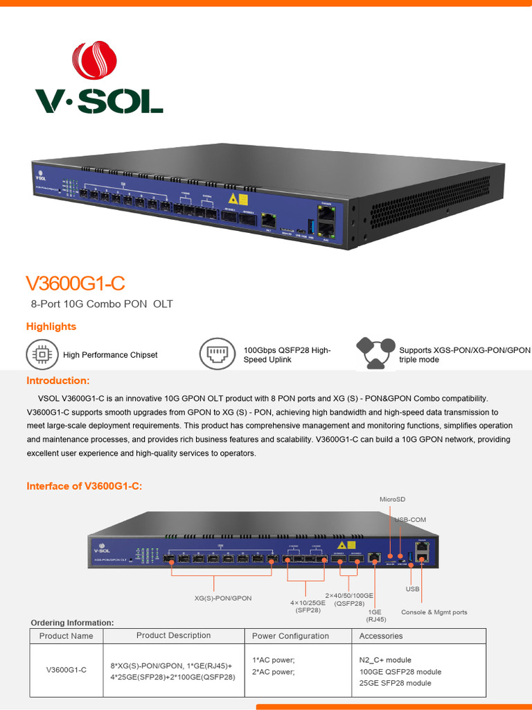 Visol Combo Datasheet V1.0 En | PDF | Networking Standards | Computer ...