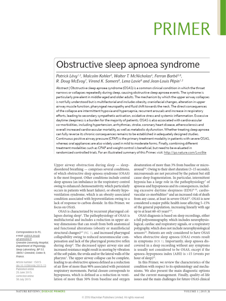 Understanding Obstructive Sleep Apnoea | PDF | Sleep Apnea | Inflammation