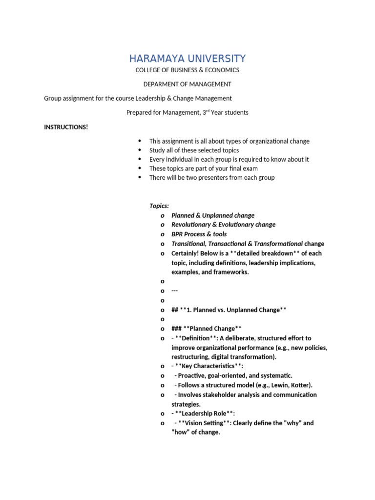 Types of Organizational Change Explained | PDF | Change Management ...