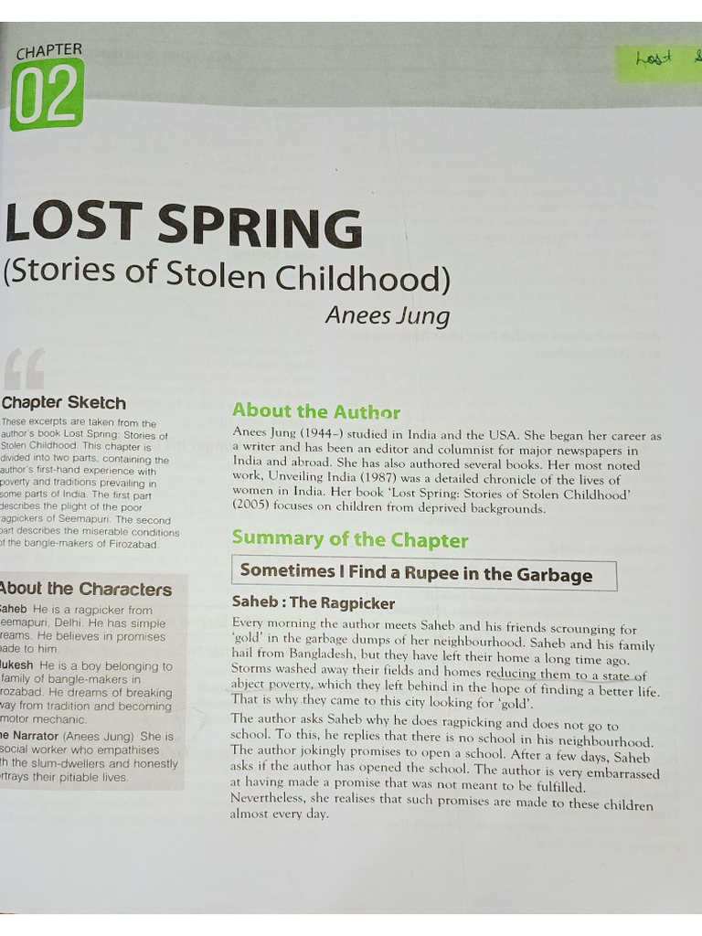 Lost Spring English Class 12th | PDF