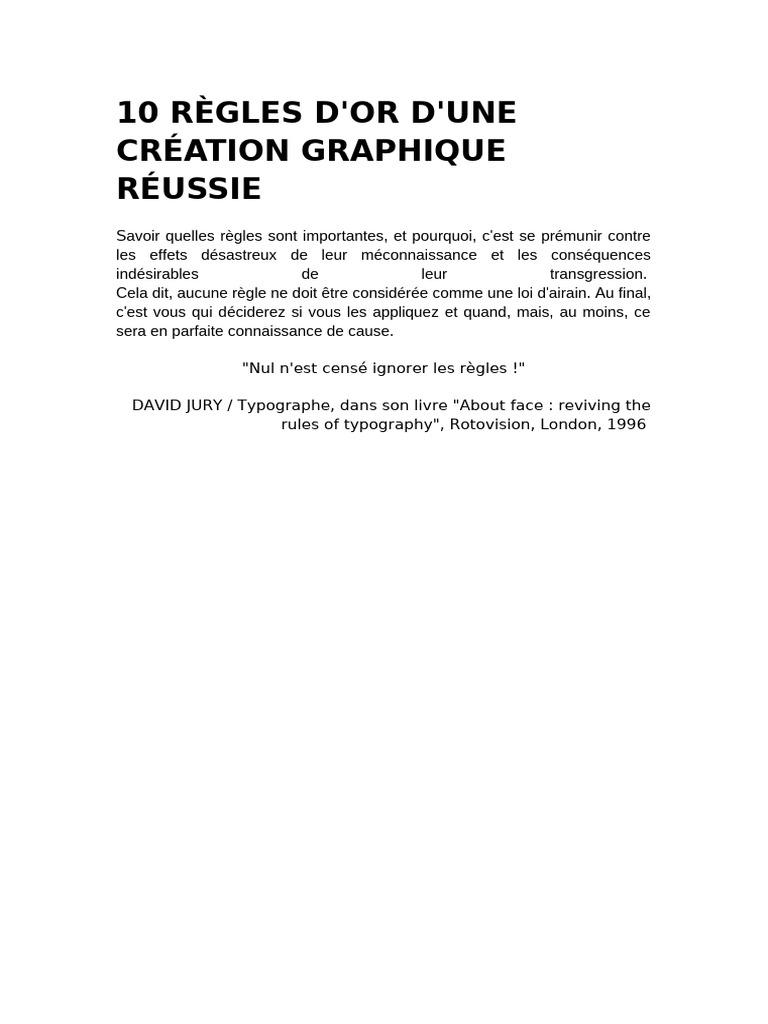 Règles d'or du graphisme réussi | PDF