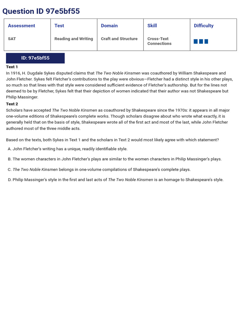 SAT Suite Question Bank - Cross-Text Connections | PDF | Taste | Umami
