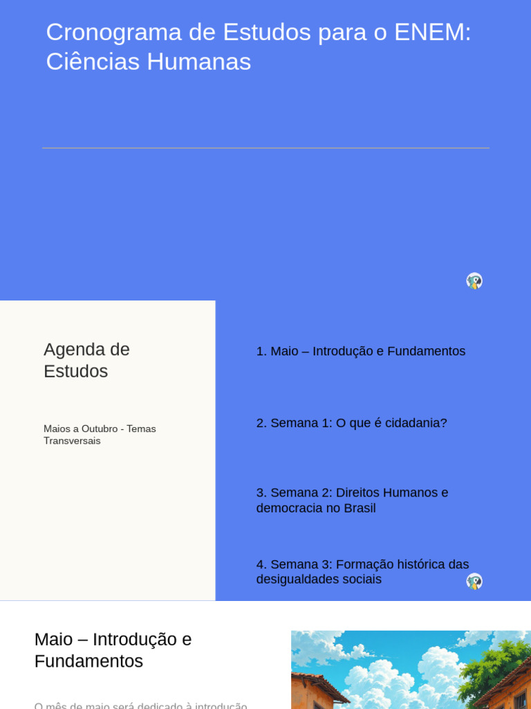 Cronograma de Estudos ENEM 2023: Ciências Humanas | PDF | Globalização ...