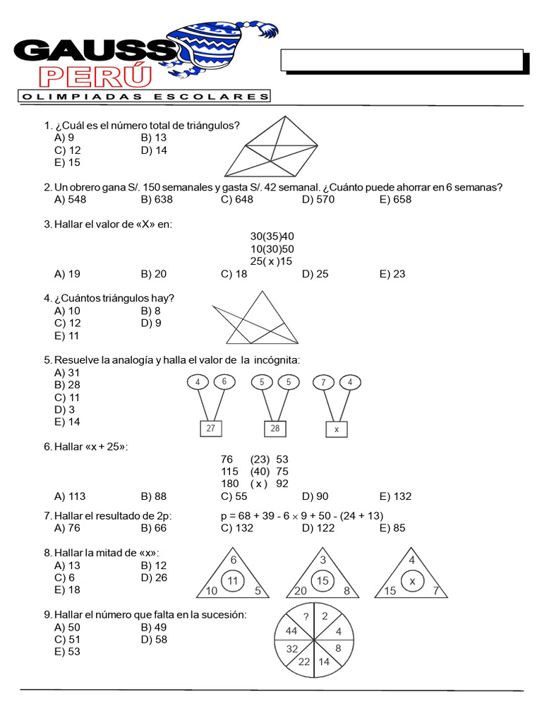 Ejercicios Matemáticos para Segundo de Primaria | PDF
