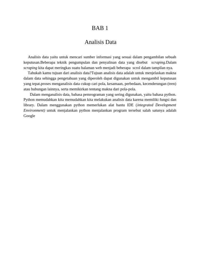 Analisis Data dengan Python dan Scraping | PDF