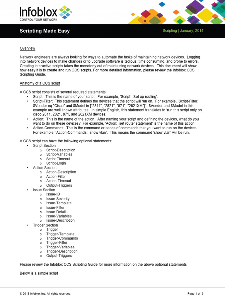 CCS Scripting for Network Automation | PDF | Computer Science ...