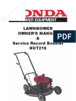 Lawnmower Owner'S Manual & Service Record Booklet HUT216: Printed October 2004 by Kenmark Press 03 9555 6075