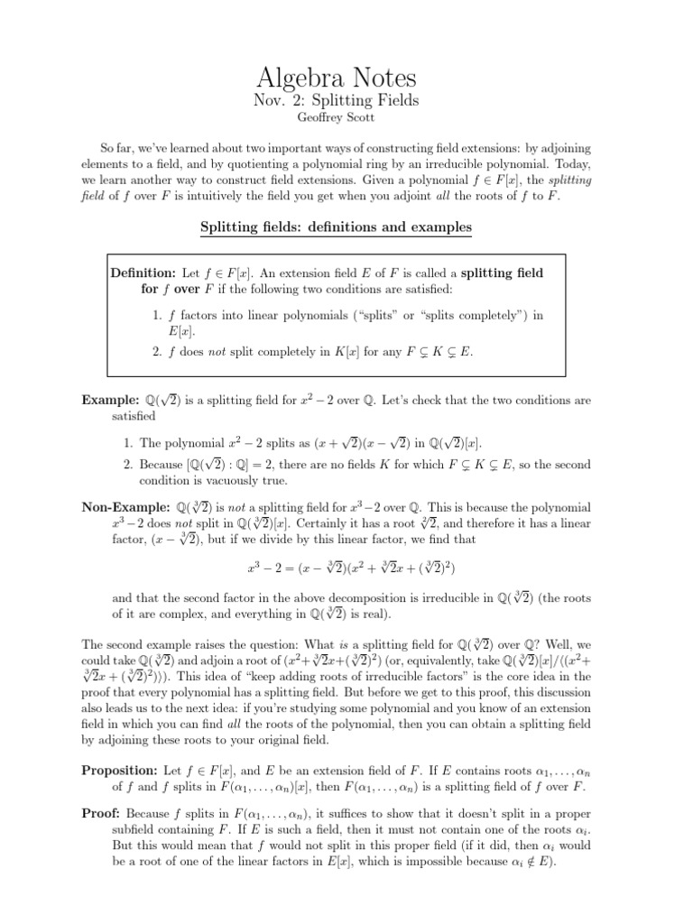 Splitting Field of x^4 - 2 over Q2 | PDF | Field (Mathematics) | Square ...
