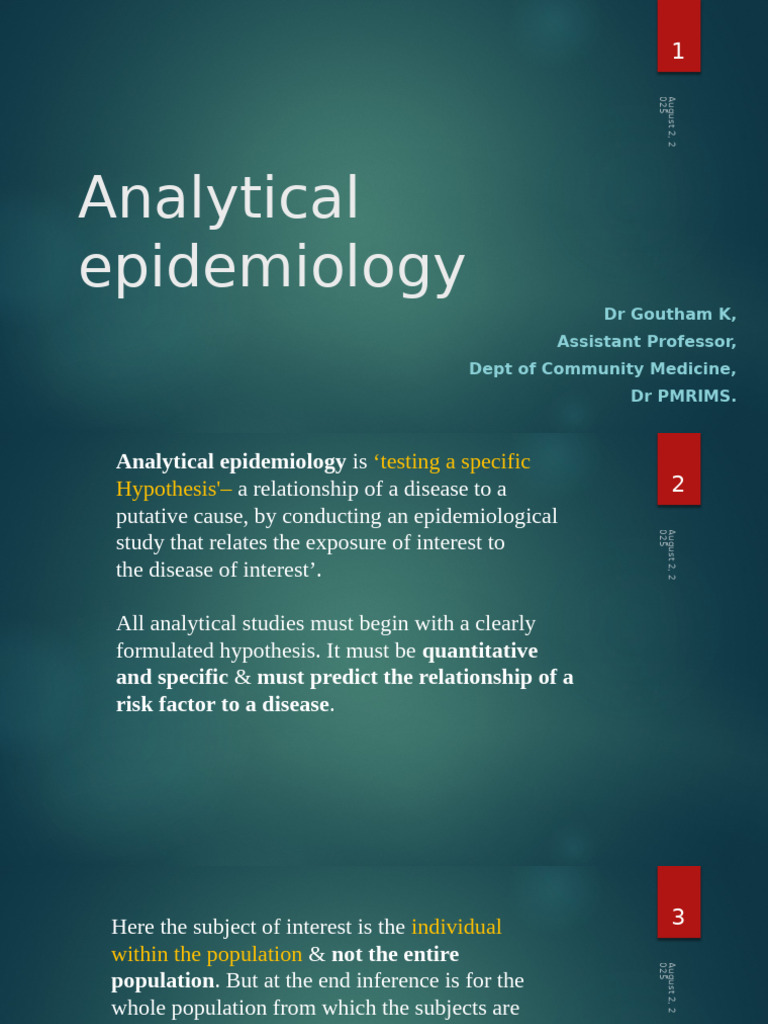 Analytical Epidemiology Overview | PDF | Cohort Study | Relative Risk