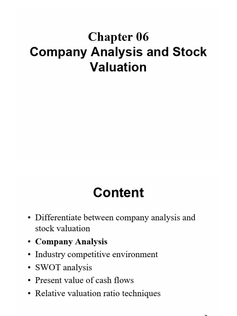 C06-Company Analysis and Stock Valuation | PDF | Free Cash Flow | Cost ...