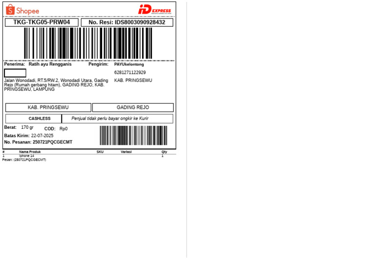 Label Pengiriman 1 | PDF