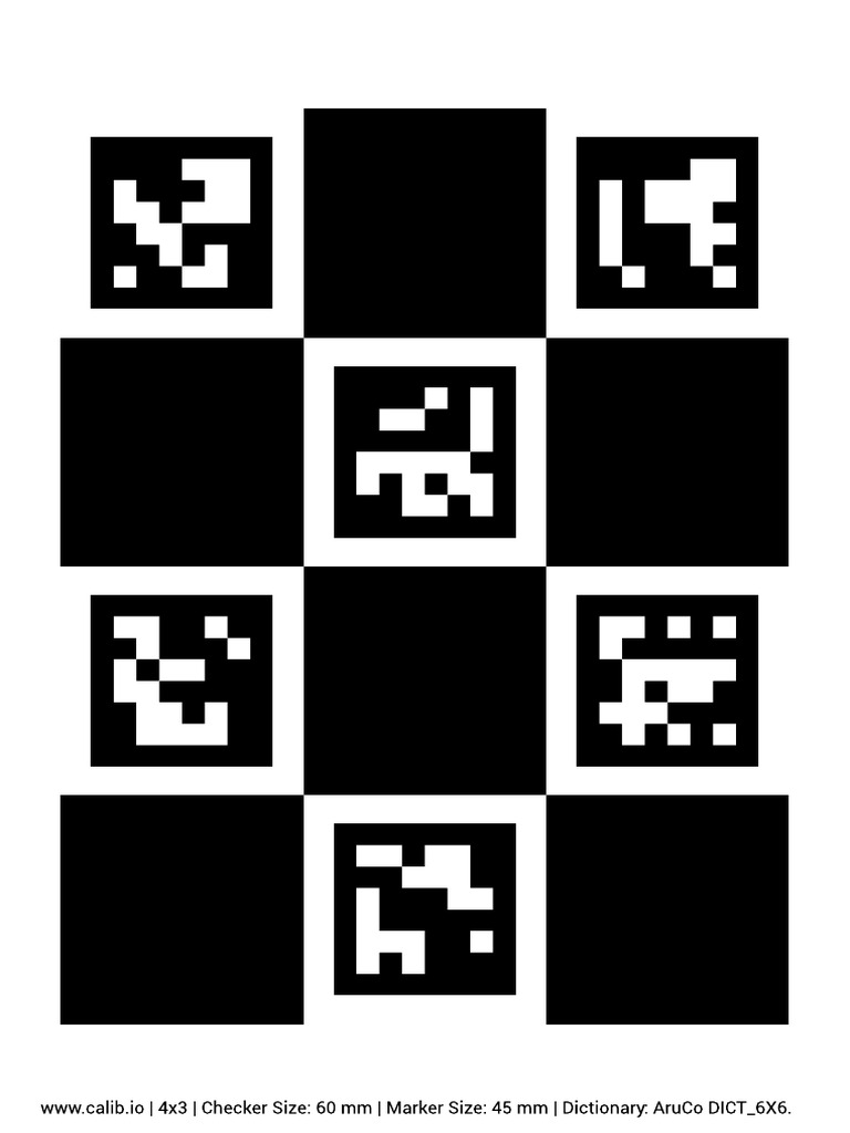 Lens Calibration Pattern A4 4x3!60!45 DICT 6X6 | PDF