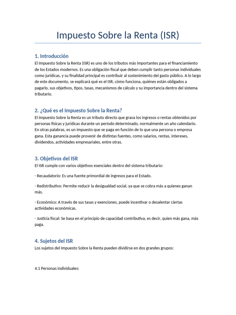 Guía Completa sobre el ISR | PDF | Impuesto sobre la renta | Impuestos