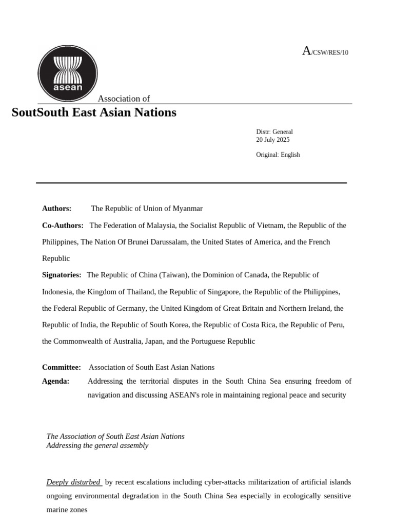 ASEAN's Strategy for South China Sea Peace | PDF | South China Sea ...