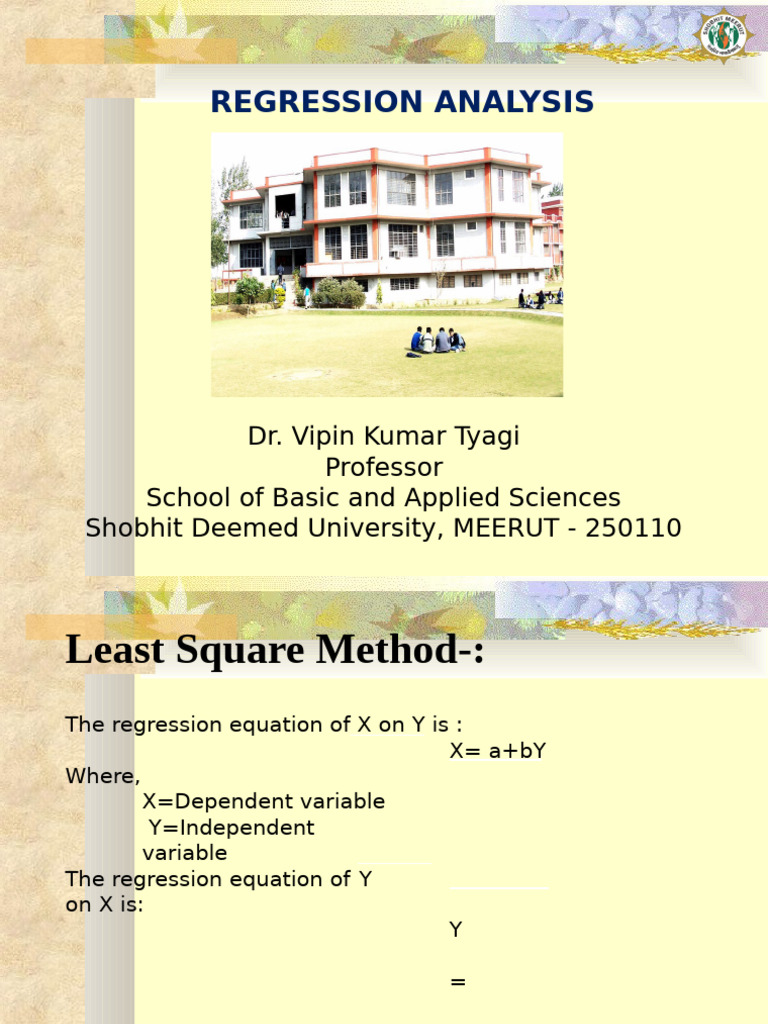 6th E-Lecture On Regression Analysis (01.04.2020) | PDF | Regression ...