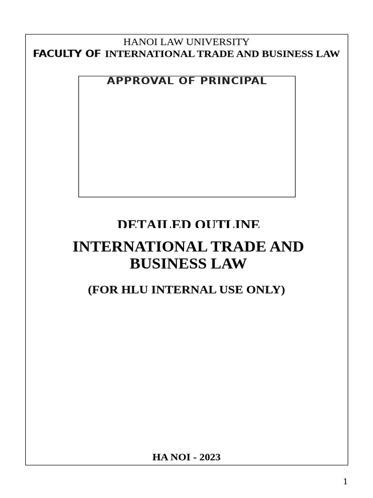 International Trade Law Course Outline | PDF | World Trade Organization