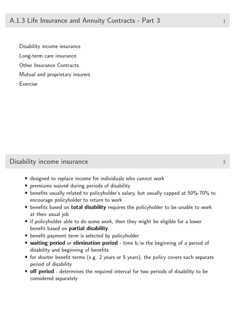 Disability Income & Long-Term Care Insurance | PDF | Insurance | Life ...