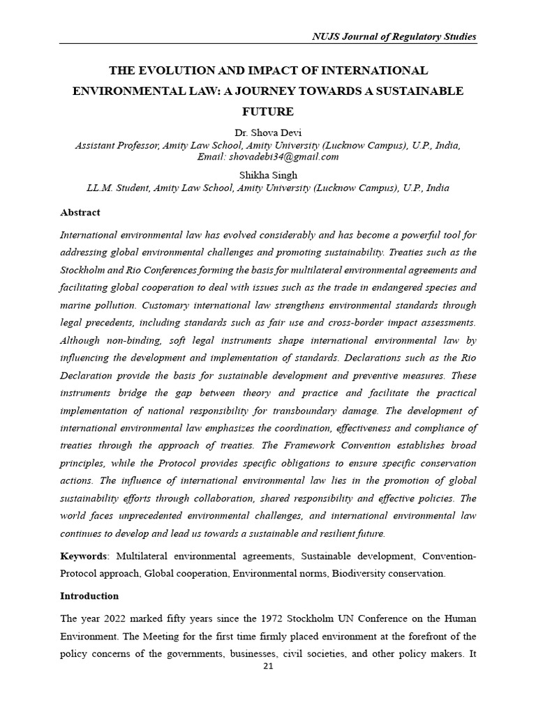 Evolution of International Environmental Law | PDF | Sustainability ...