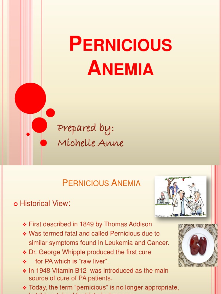Pernicious Anemia Mitch Anemia Vitamin B12