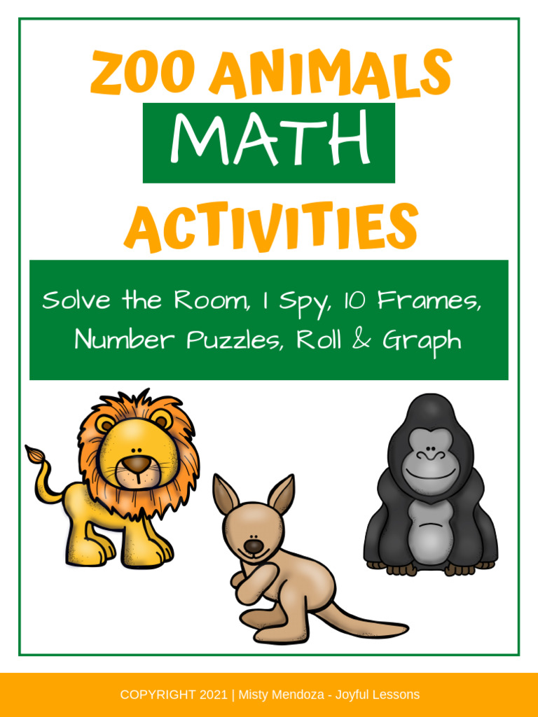 Zoo Animal Math Activities for Kids | PDF