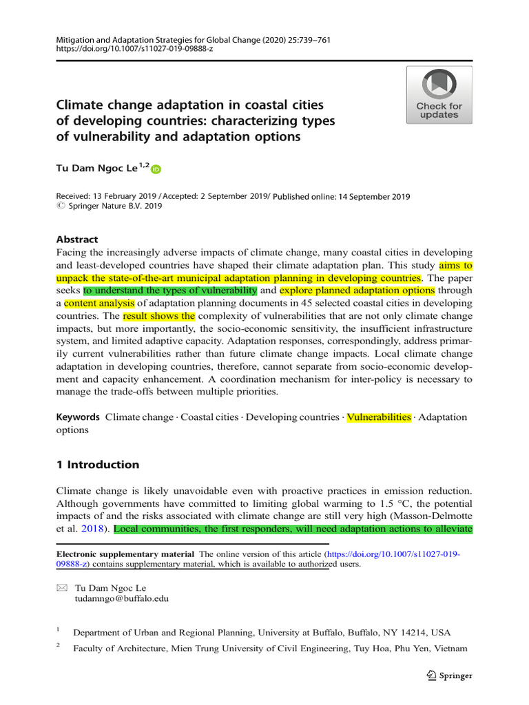 Coastal Cities' Climate Adaptation Strategies | PDF | Earthquakes | Flood