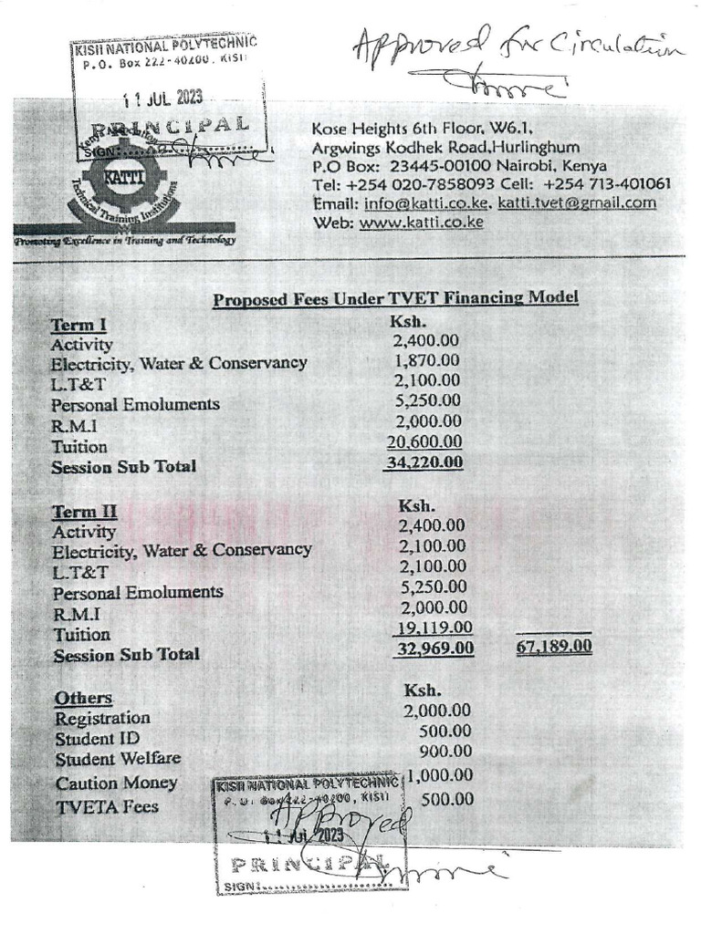 Proposed Fee Structure | PDF