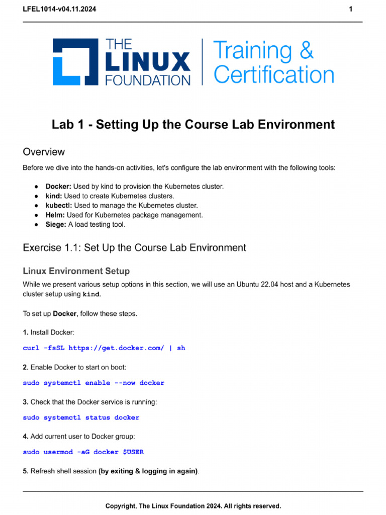 Lab1 SettingUptheCourseLabEnvironment PDF | PDF