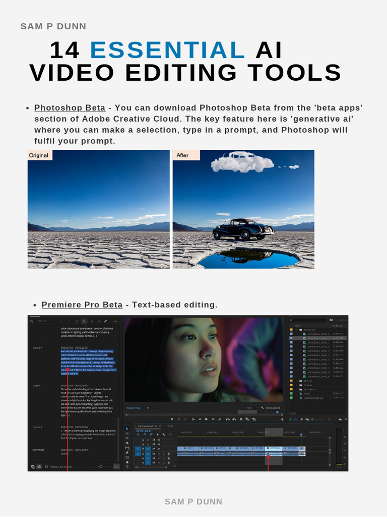 14 Essential AI Tools For Video Editors | PDF | Adobe Photoshop ...