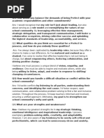 Prefect Interview Questions and Answers | PDF | Community | Teachers